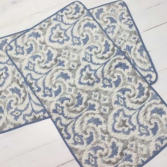 Tommy Bahama Home Cape Verde Smoke Gray Blue Quilted King Sham Set - Picture 1 of 8